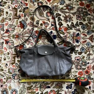 Longchamp Le Pliage Cuir Grey Handbag